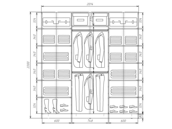 Шкаф купе шк2220с2